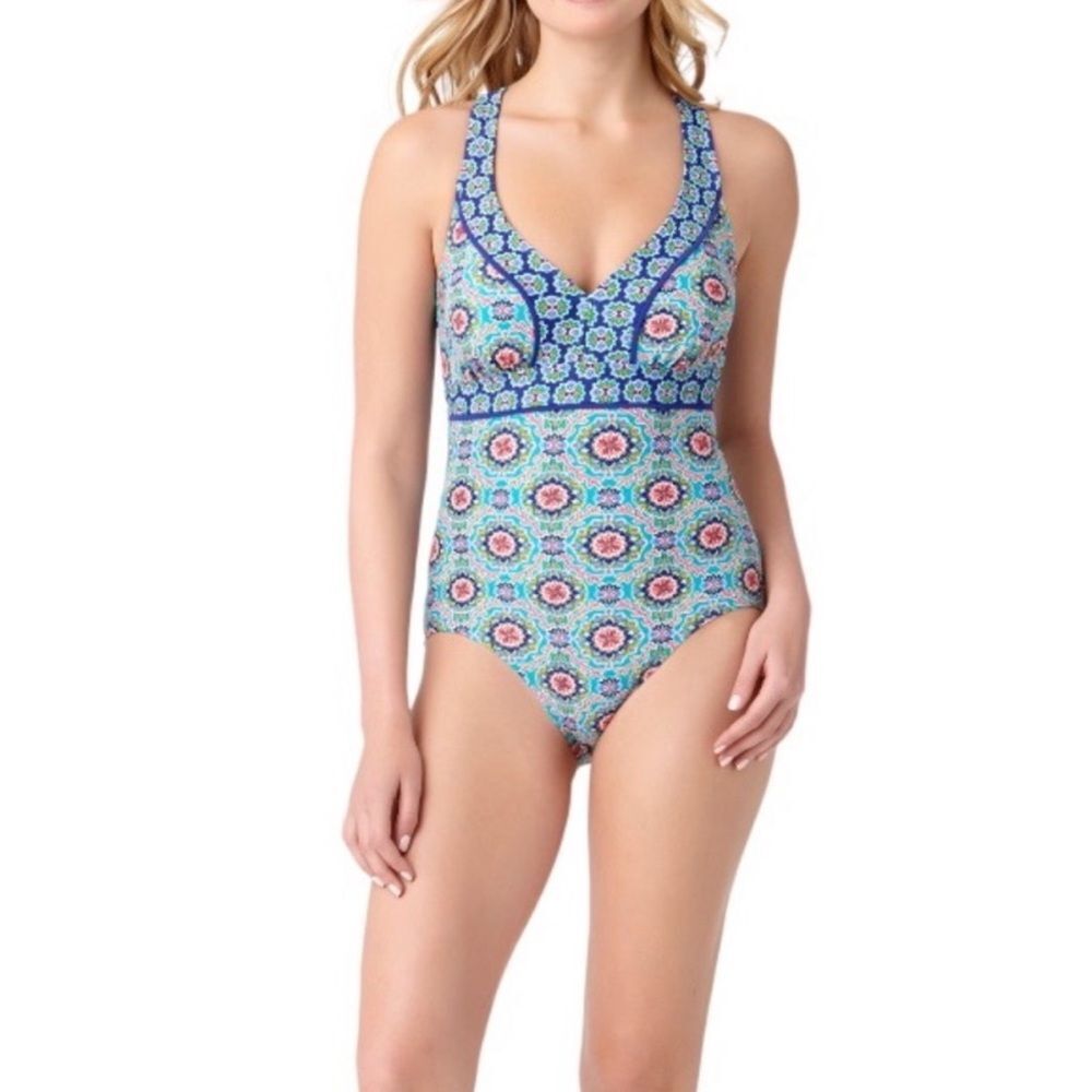 Catalina Women’s Floral One Piece Swimsuit - Size Large